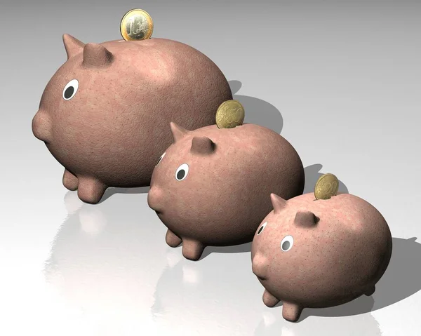 Poupança Dinheiro Piggybank Finanças — Fotografia de Stock