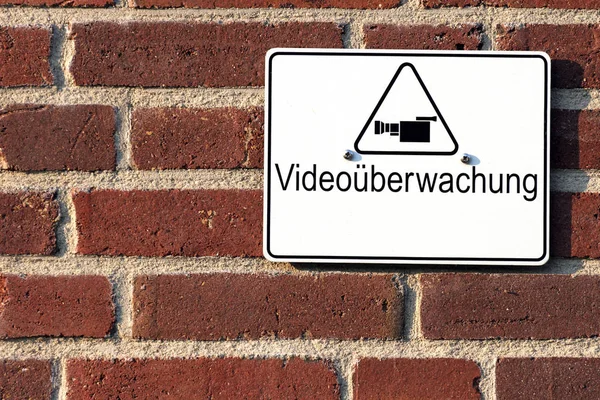 Hinweis Zur Videoüberwachung — Stockfoto