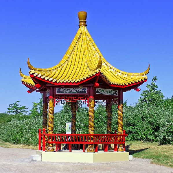 Este Pavilhão Chinês Leverkusen Foi Dado Pela Cidade Parceira Wuxi — Fotografia de Stock