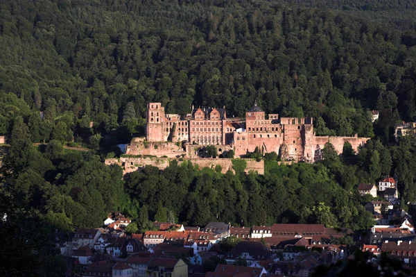 Uitzicht Kasteel Heidelberg Vanaf Het Pad Van Filosoof — Stockfoto