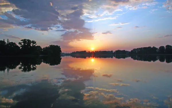 Nascer Sol Pôr Sol Céu Bonito — Fotografia de Stock