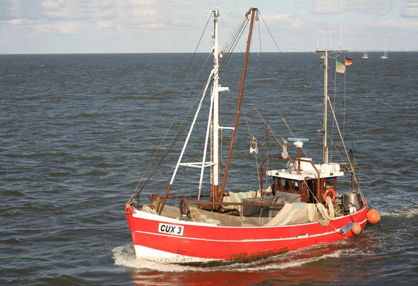 Рыболовная Лодка Северном Море Перед Cuxhaven — стоковое фото
