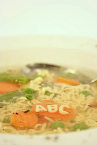 Abc Suppe Gekochte Mahlzeit — Stockfoto