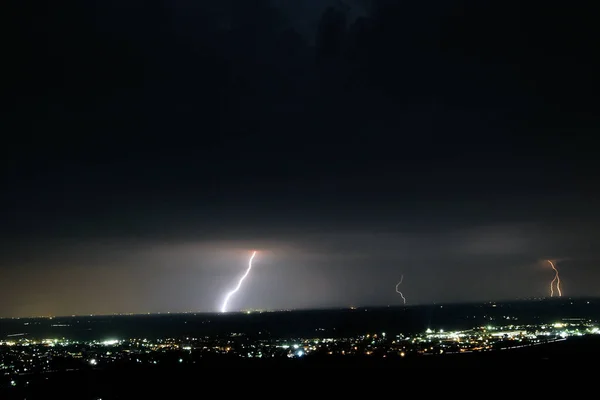 Uma Tempestade Também Conhecida Como Uma Tempestade Elétrica Uma Tempestade — Fotografia de Stock