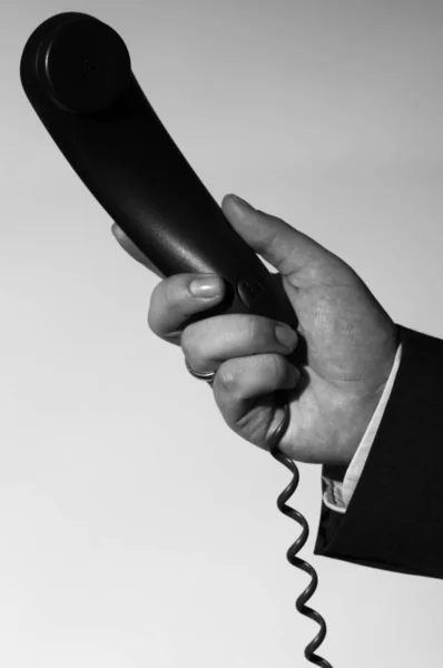 Hand Hält Einen Telefonhörer — Stockfoto