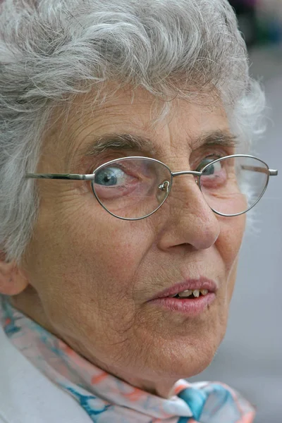 old woman with glasses