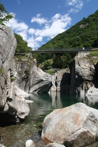 Valle Verzasca Είναι Μια Κοιλάδα Στην Περιοχή Locarno Του Καντονιού — Φωτογραφία Αρχείου