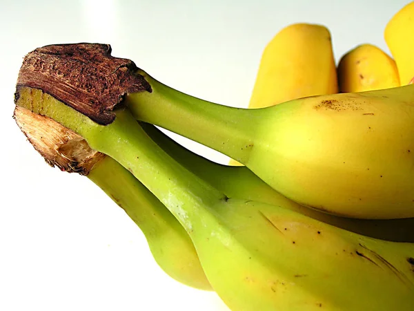 Banán Bílém Pozadí — Stock fotografie