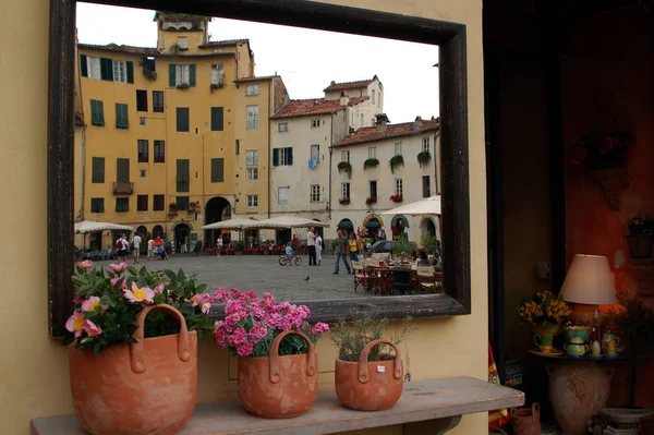 Κεντρική Πλατεία Στην Lucca Τοσκάνη Ιταλία — Φωτογραφία Αρχείου