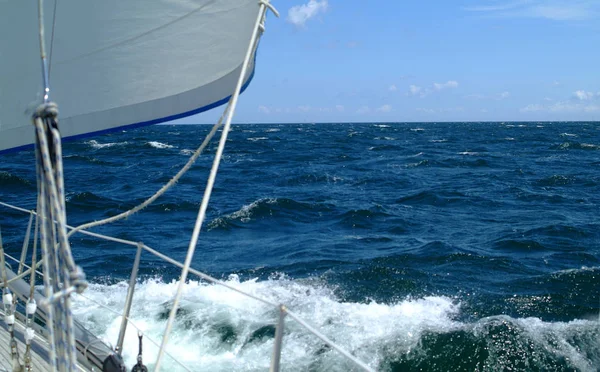 Vista Panorâmica Dos Detalhes Barco Vela — Fotografia de Stock