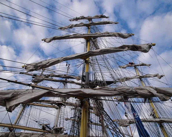 Vista Panorámica Los Detalles Del Barco Vela —  Fotos de Stock