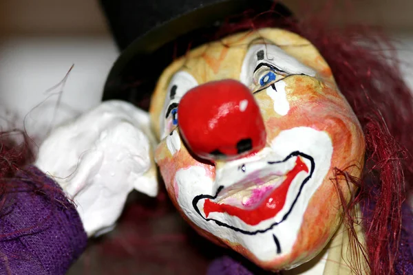 Портрет Забавной Игрушки Клоуна — стоковое фото