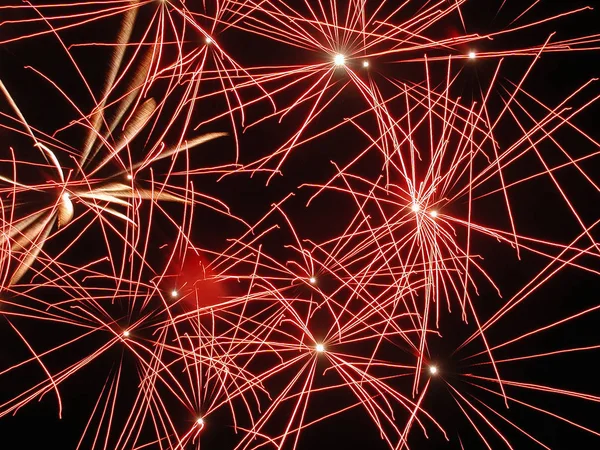 Explodierendes Buntes Feuerwerk Himmel — Stockfoto
