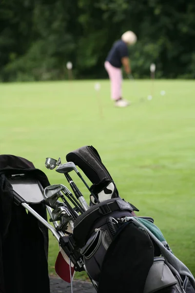 Carrello Golf Golfisti Torneo Golf — Foto Stock