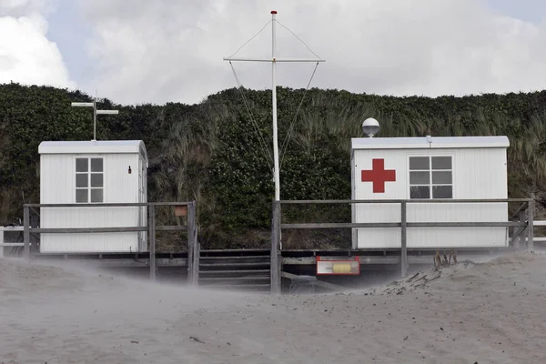 a rescue station on the beach of sylt.