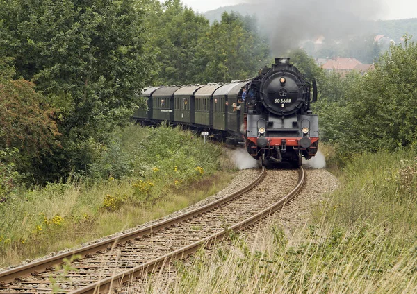 Locomotive Vapeur Sur Chemin Fer — Photo