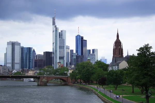 Uitzicht Skyline Van Frankfurt — Stockfoto