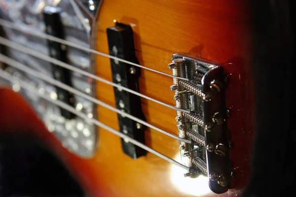 Baixo Guitarra Instrumento Musical — Fotografia de Stock