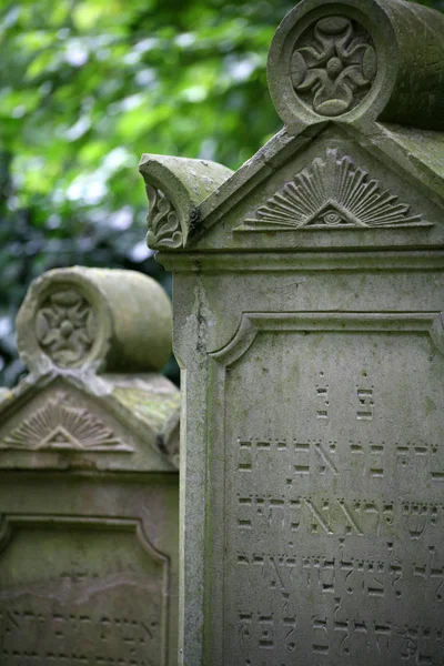 Kamienie Grobowe Starym Cmentarzu Żydowskim — Zdjęcie stockowe