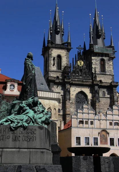 Jan Hus Tyn Kościół Pradze — Zdjęcie stockowe