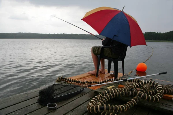 Pêche Sous Pluie — Photo