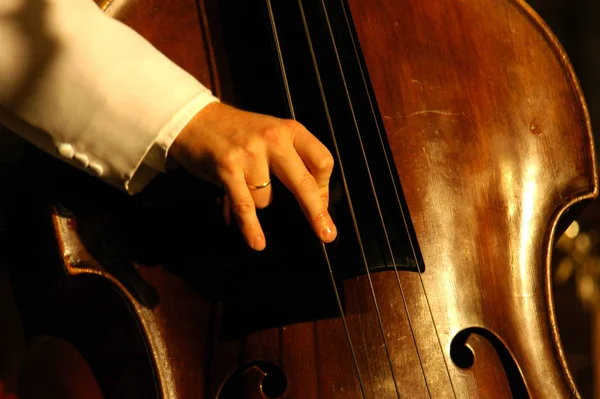 Close Male Hand Playing Violin — Stock Photo, Image