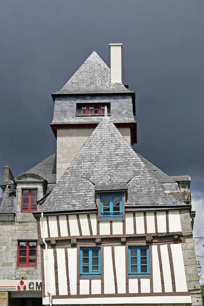 Quimper Gamla Stan Trästomme — Stockfoto