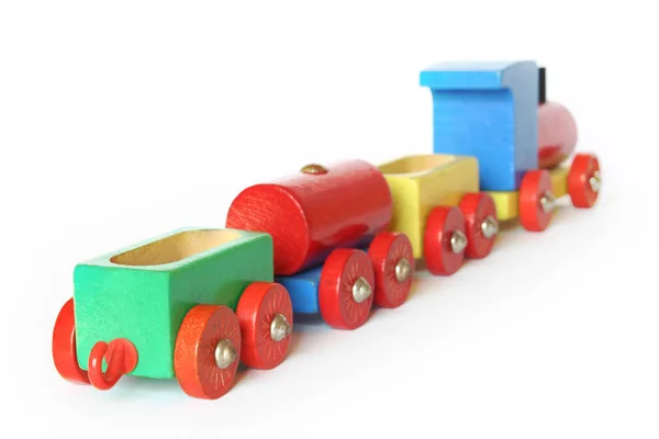 白を基調としたカラフルな列車 — ストック写真