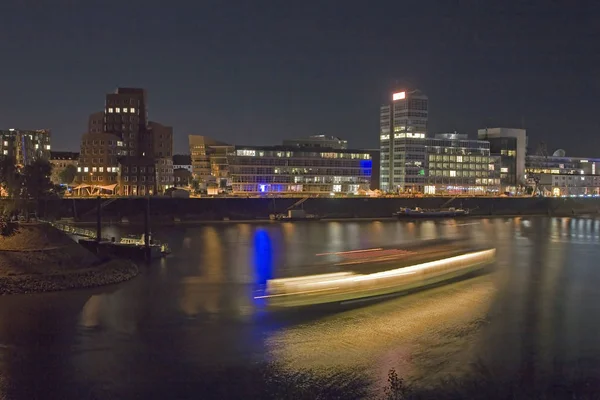 Medienhafen Dusseldorf Nocy — Zdjęcie stockowe