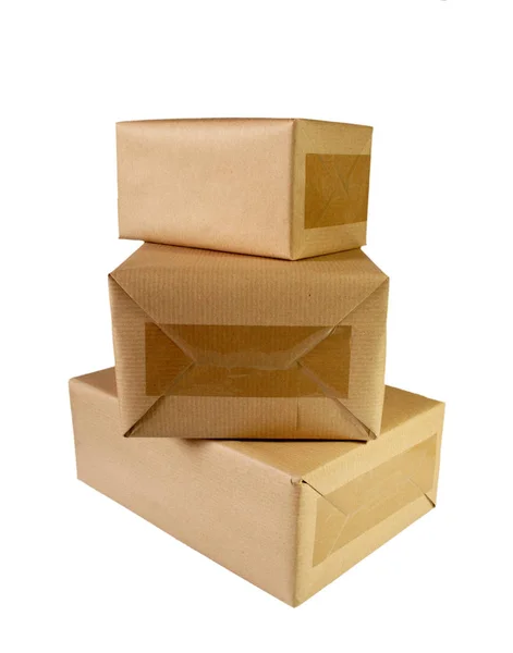 Well Packed Boxes Isolated White Background — Stock Photo, Image