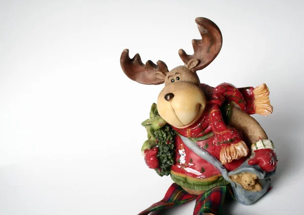 Christmas Moose Con Bolsa — Foto de Stock