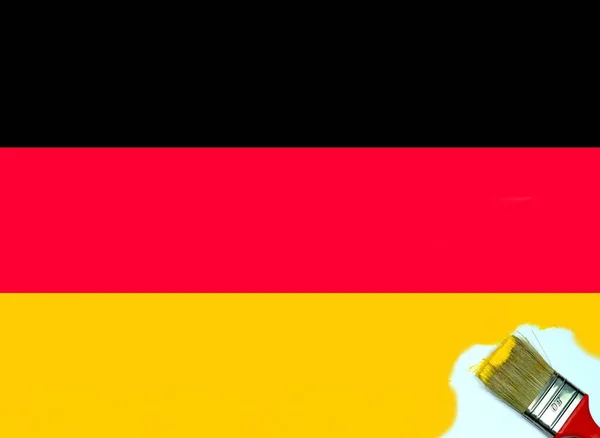 Flaga Niemiec Pędzlem — Zdjęcie stockowe