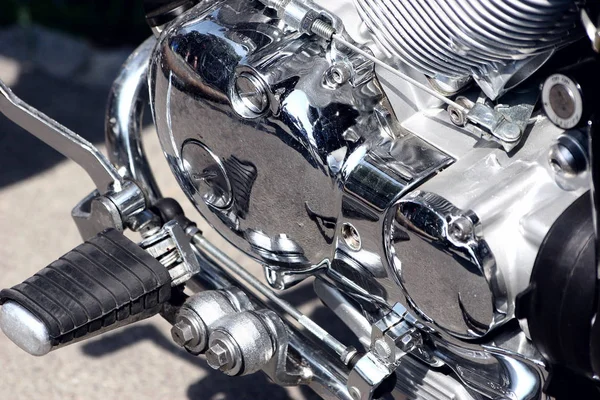 Motor Motocicleta Close Shot — Fotografia de Stock