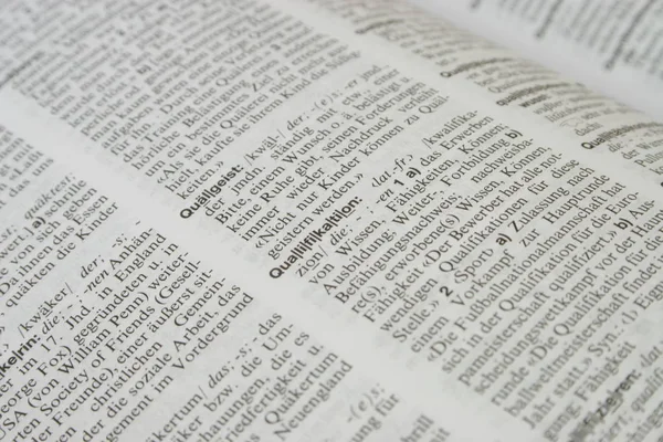 Old Book Dictionary Letters — Stock Photo, Image