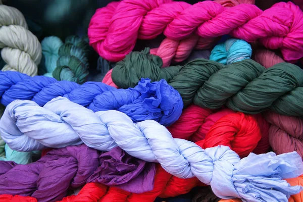 Colorful Yarn Basket — Stock Photo, Image