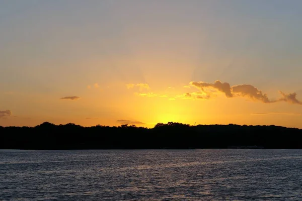 Seestück Bei Sonnenuntergang Mit Potsdam Automatische Aufnahme Mit Einem Sony — Stockfoto