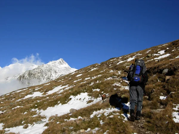 Πεζοπόροι Στους Άλπεις Του Oetztal — Φωτογραφία Αρχείου