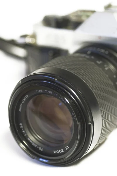 Фотокамера Білому Тлі — стокове фото
