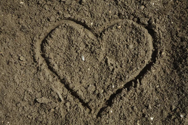 Tvar Srdce Písku — Stock fotografie