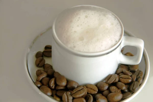 Filiżanka Kawy Fasola — Zdjęcie stockowe
