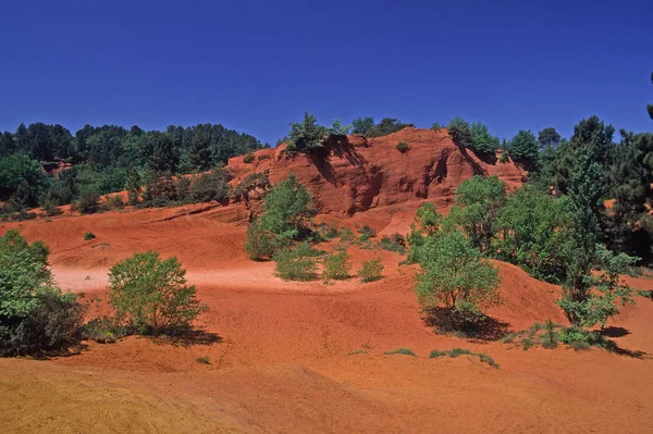 Ockerfelsen Rustrel Felsen Landschaft — Stock Fotó