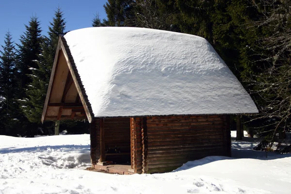 Domek Płaszczu Śnieżnym — Zdjęcie stockowe