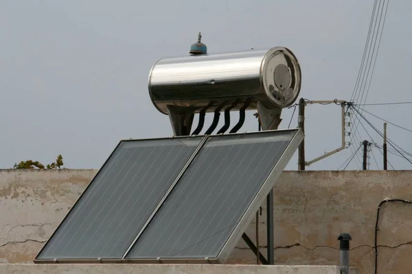 Solaranlage Auf Dem Haus Naoussa — Stockfoto