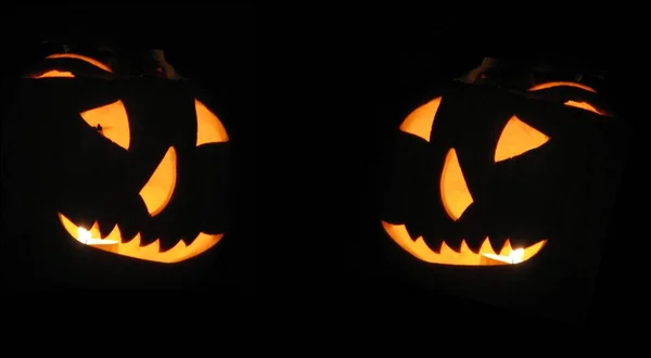 Cabeza Calabaza Con Velas — Foto de Stock