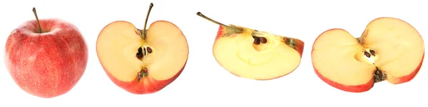 Beyaz Arkaplanda Kırmızı Elma Izole Edildi — Stok fotoğraf