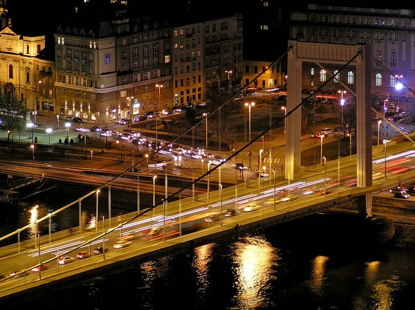 Budapest Pont Elisabeth Nuit — Photo