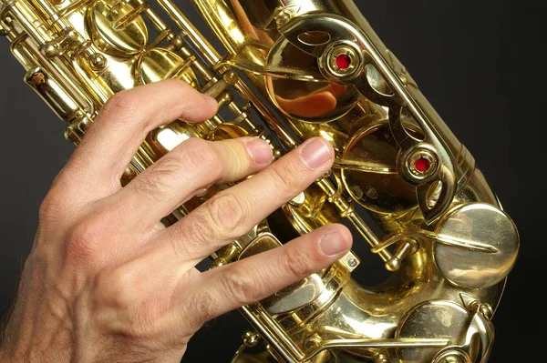 Instrumento Musical Jazz Saxofón — Foto de Stock