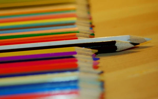 Color Pencils Table — Stock Photo, Image