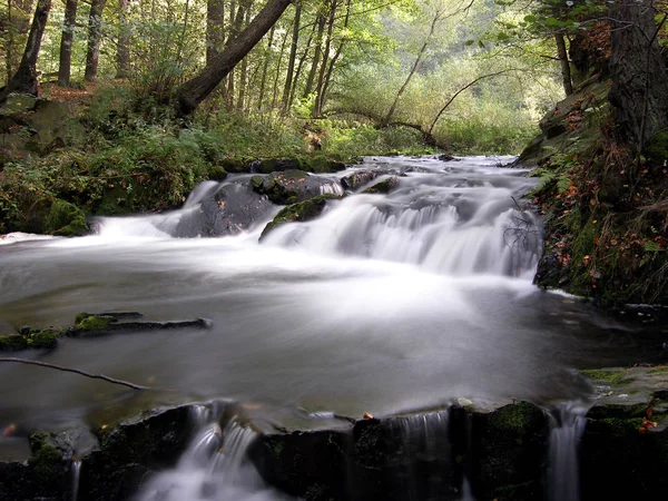 Beautiful Stream Flows Resin Adjacent Track System Ders Elke Switchback — Stock Photo, Image