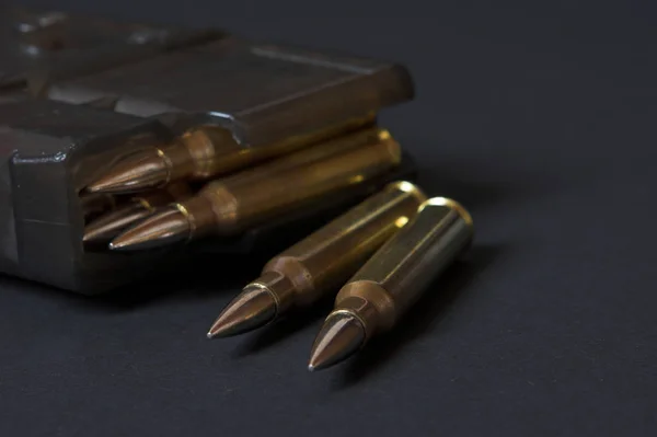 Bullets Cartridges Black Background — Stock Photo, Image